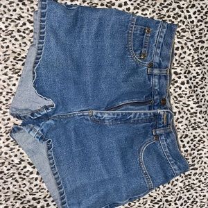 High waisted denim shorts